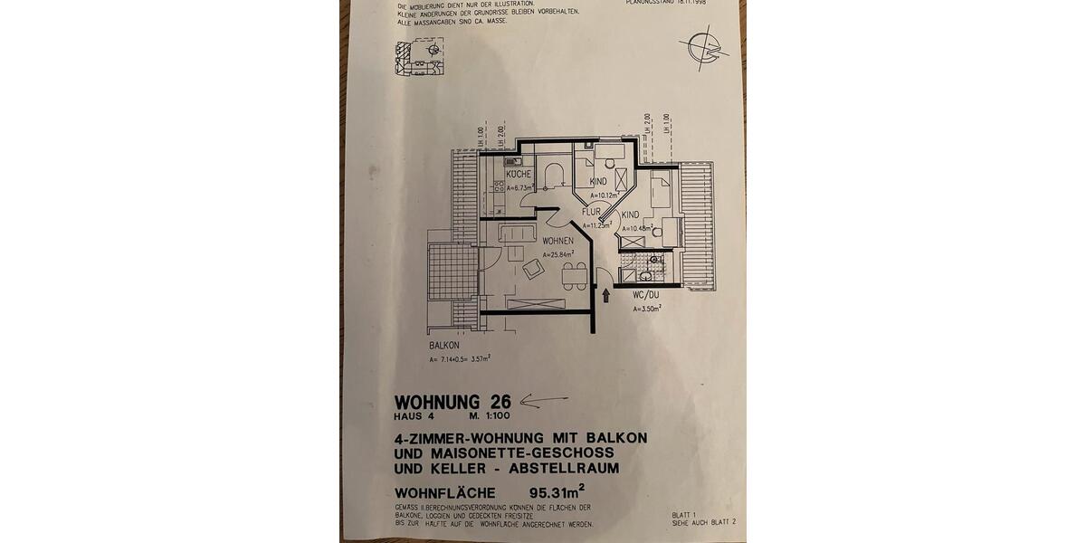 Etagenwohnung Monheim am Rhein - 4 Zimmer, 95 m&sup2;, 275.000&euro; | Angebot:26252279
