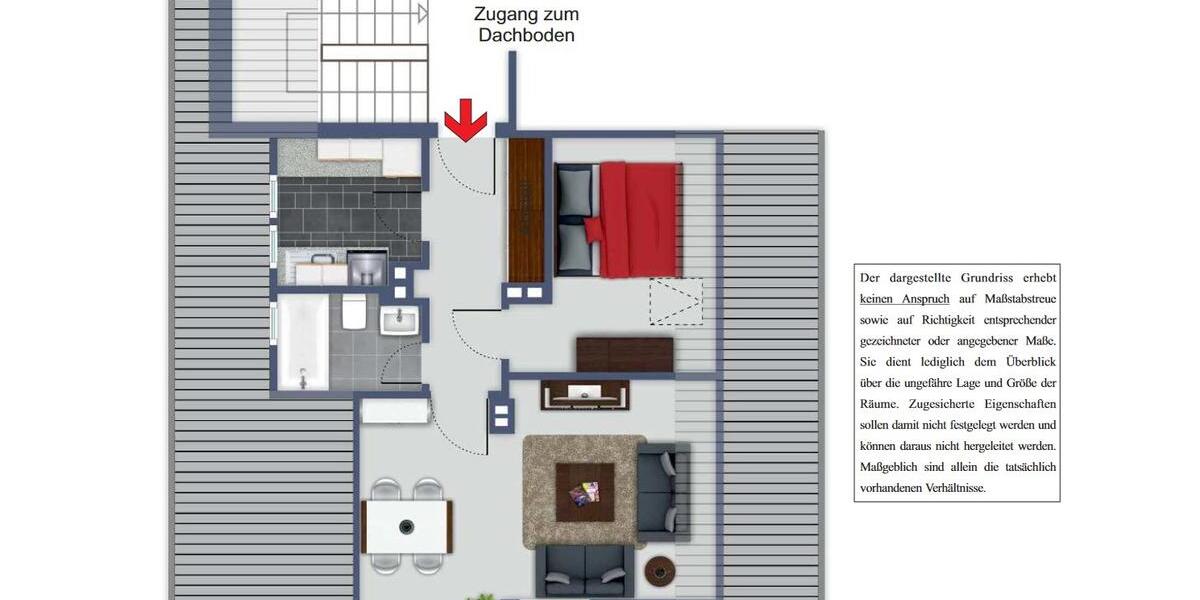 Dachgeschoßwohnung Leichlingen (Rheinland) - 2 Zimmer, 41 m&sup2;, 130.000&euro; | Angebot:27136712