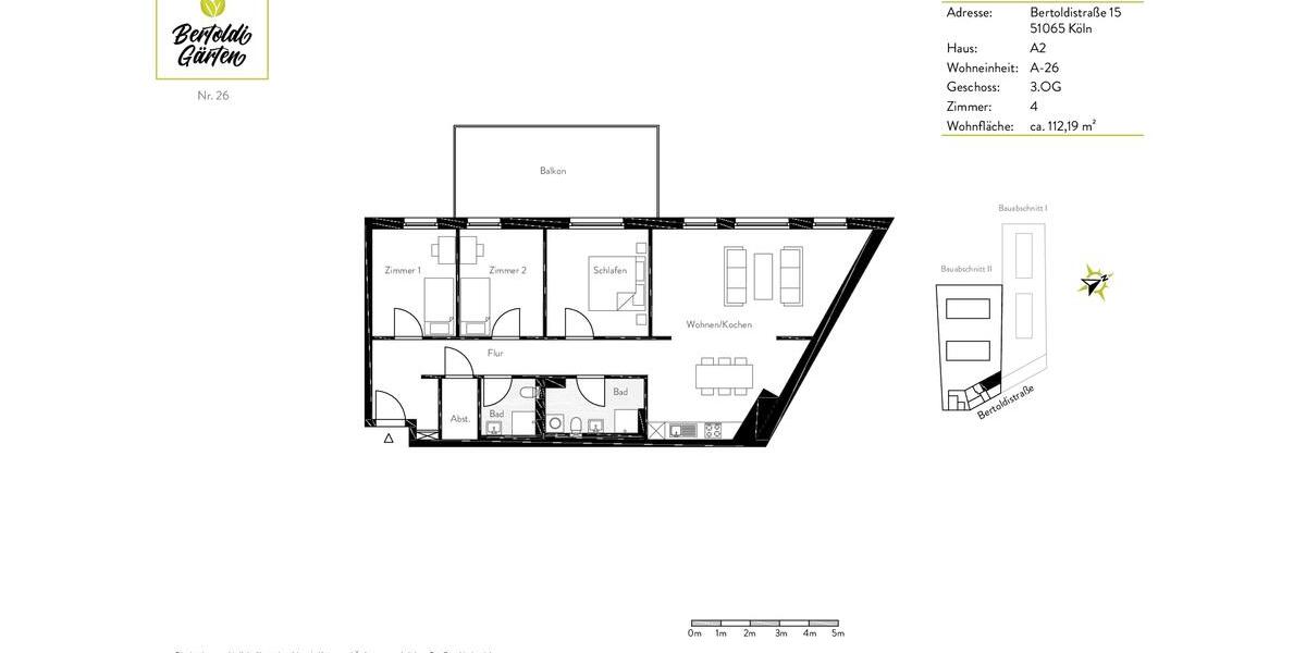 Etagenwohnung Köln Mülheim - 4 Zimmer, 112 m&sup2;, 1.865&euro; | Angebot:26367436