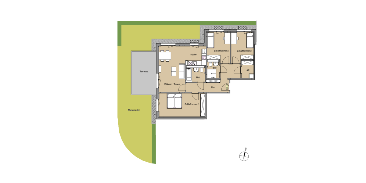 Etagenwohnung Leverkusen Alkenrath - 4 Zimmer, 104 m&sup2;, 1.495&euro; | Angebot:26777276