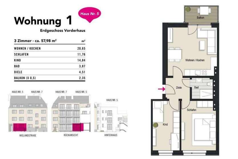 Wohnung zum Kaufen in Köln 393.000 € 57.98 m²