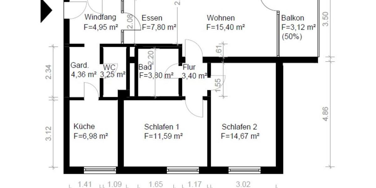 Etagenwohnung Leverkusen Alkenrath - 3 Zimmer, 77 m&sup2;, 169.900&euro; | Angebot:25089404