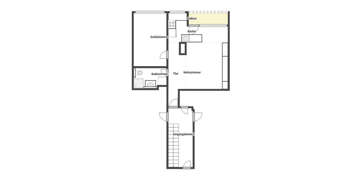 Etagenwohnung Köln Ehrenfeld - 2 Zimmer, 52 m&sup2;, 199.000&euro; | Angebot:26584497
