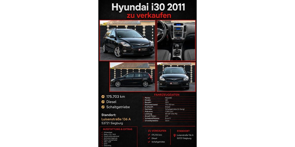 Hyundai i30 175.703 km 3.500 &euro; Siegburg 53721