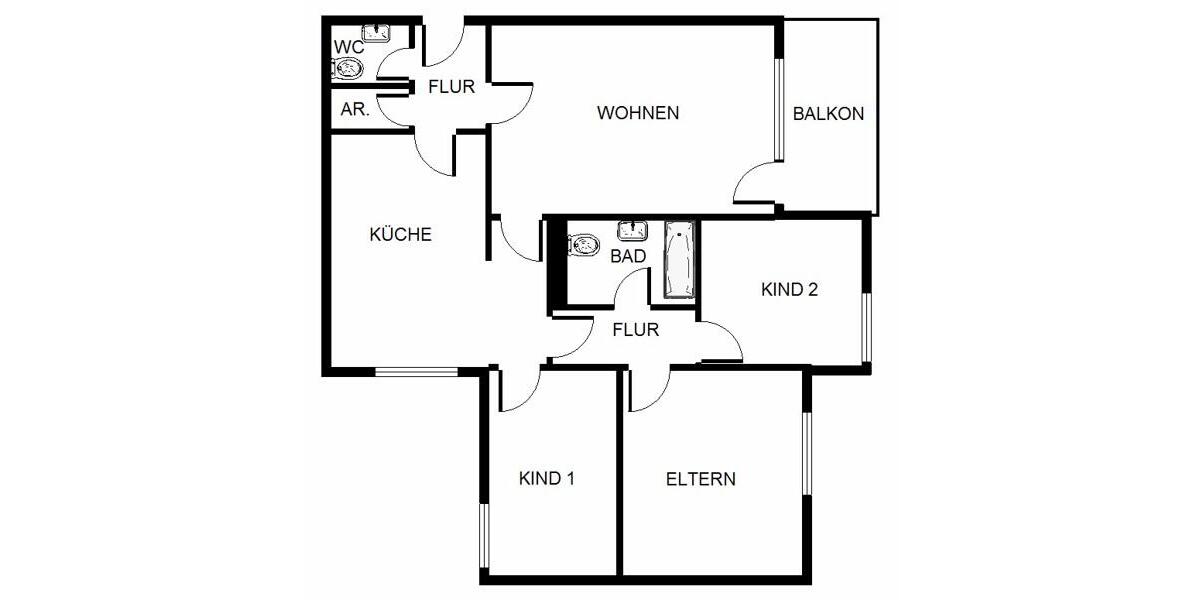 Sonnige 4-Zimmer-Wohnung 4 zimmer
