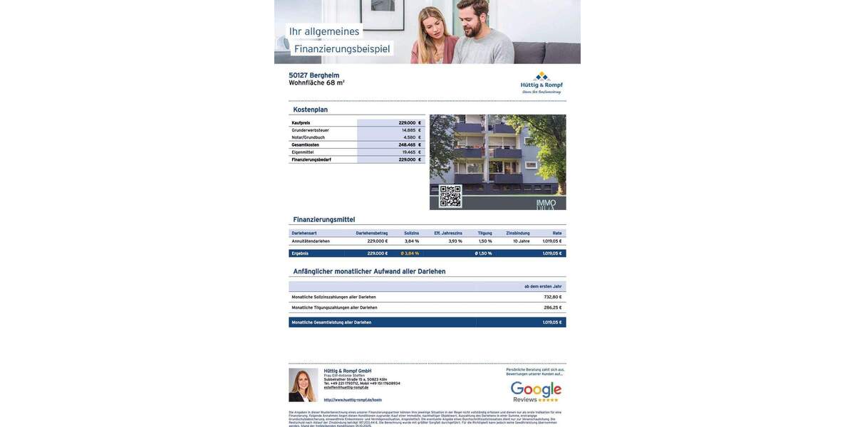 Etagenwohnung Bergheim Quadrath-Ichendorf - 3 Zimmer, 68 m&sup2;, 229.000&euro; | Angebot:25690935