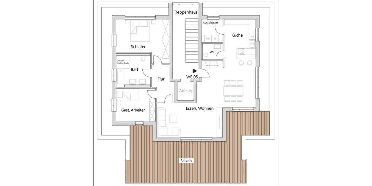 Etagenwohnung Neunkirchen-Seelscheid Stein - 9 Zimmer, 98 m&sup2;, 1.470&euro; | Angebot:26360231