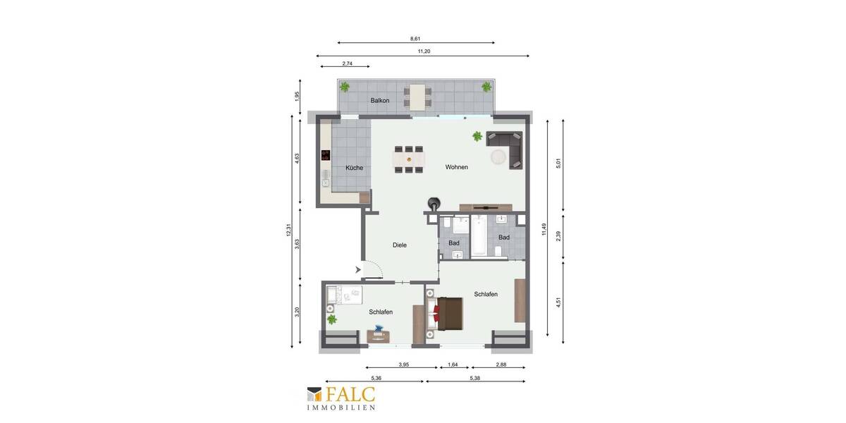 Etagenwohnung Köln Bocklemünd/Mengenich - 3 Zimmer, 110 m&sup2;, 469.000&euro; | Angebot:26475197