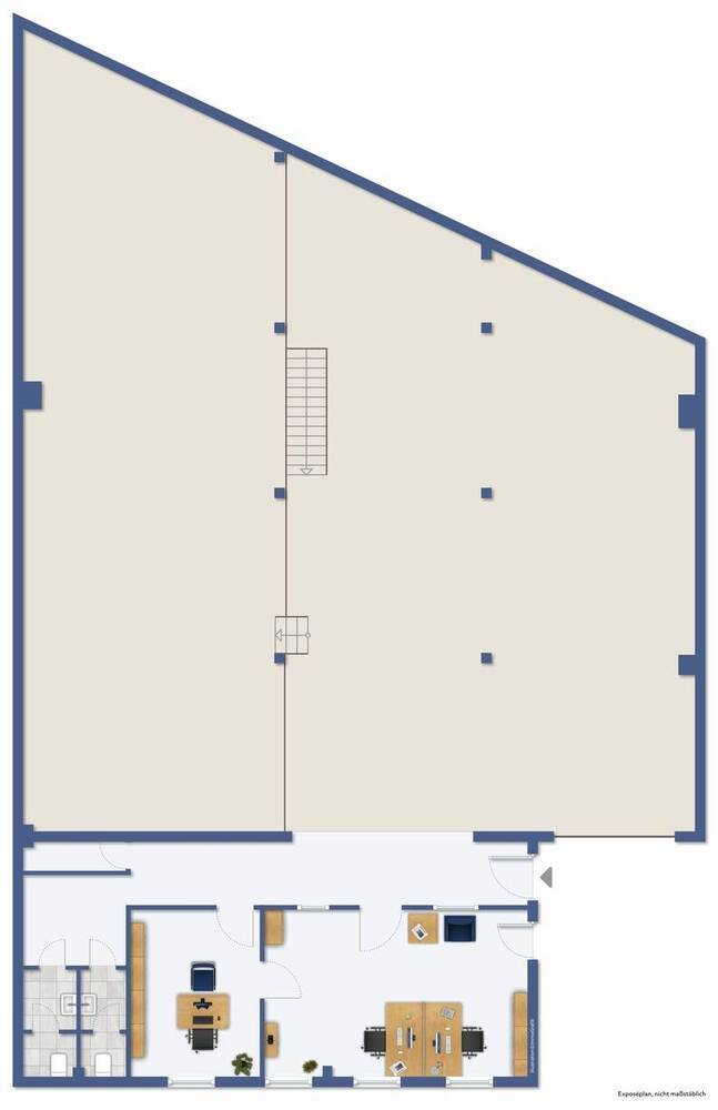 HalleKreativfläche mit Büro und Lagerkeller, Hintergebäude, LieferzufahrtTor, provisionsfrei