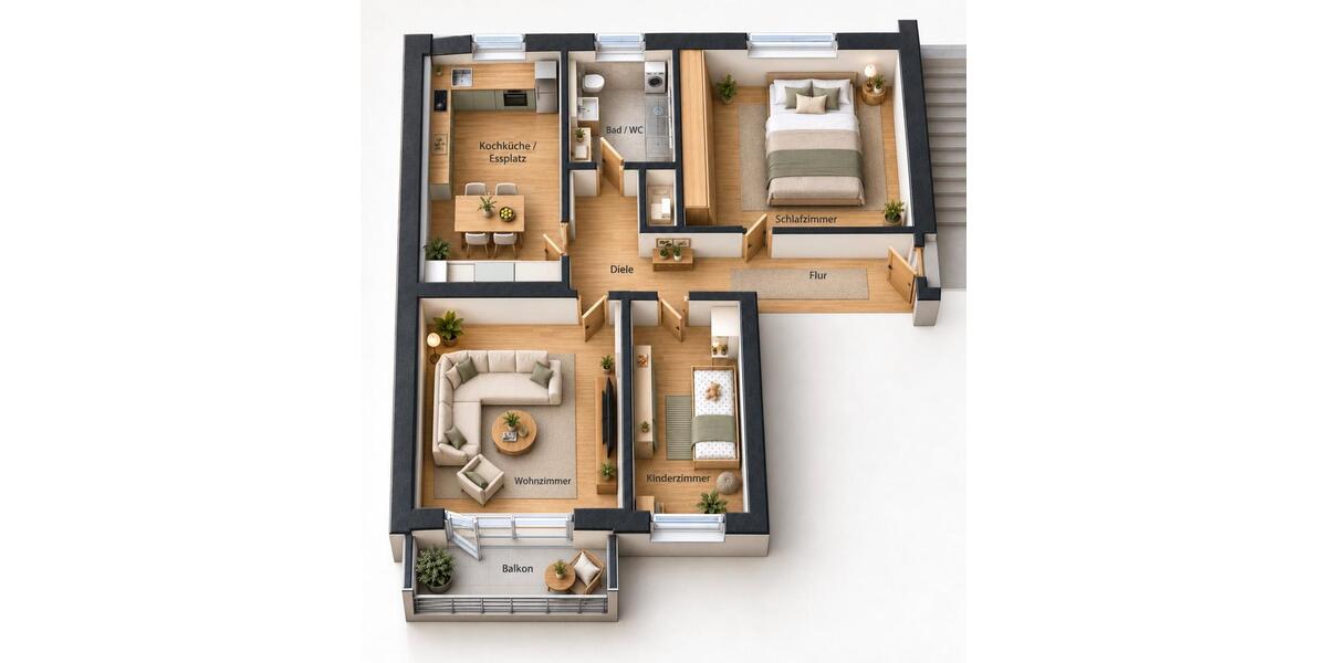Etagenwohnung Wermelskirchen - 3 Zimmer, 79 m&sup2;, 540&euro; | Angebot:27595083