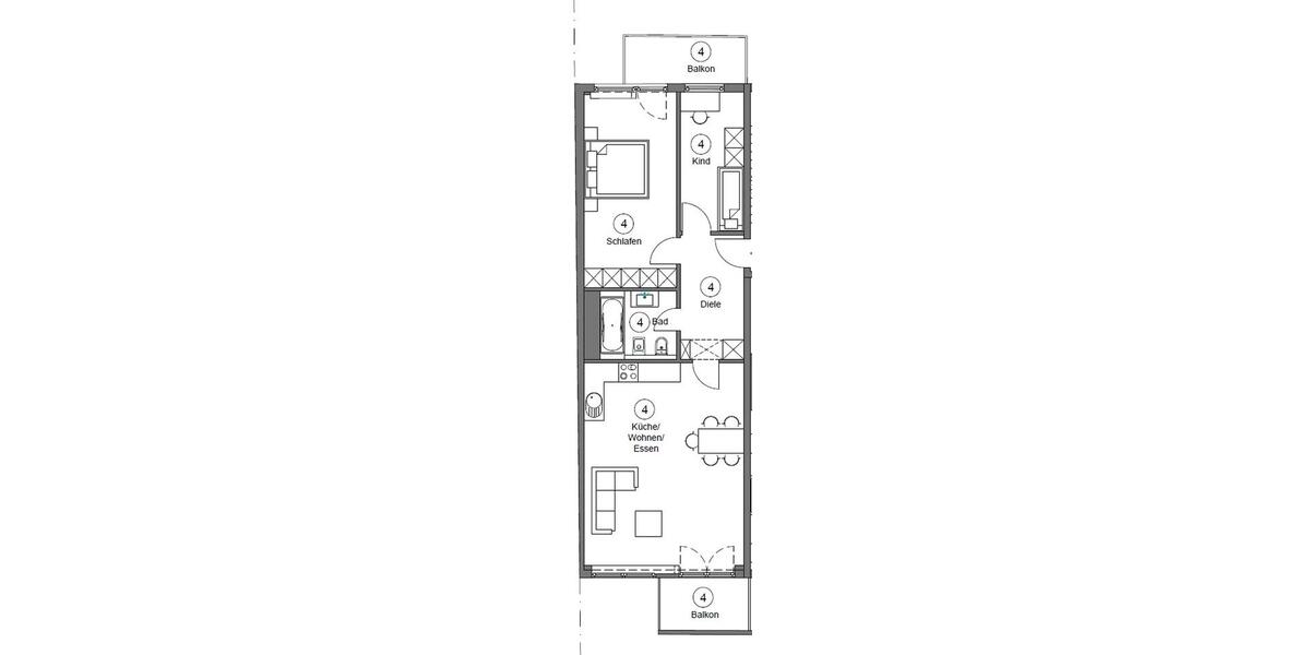 Etagenwohnung Köln Rodenkirchen - 3 Zimmer, 80 m&sup2;, 1.990&euro; | Angebot:26148787