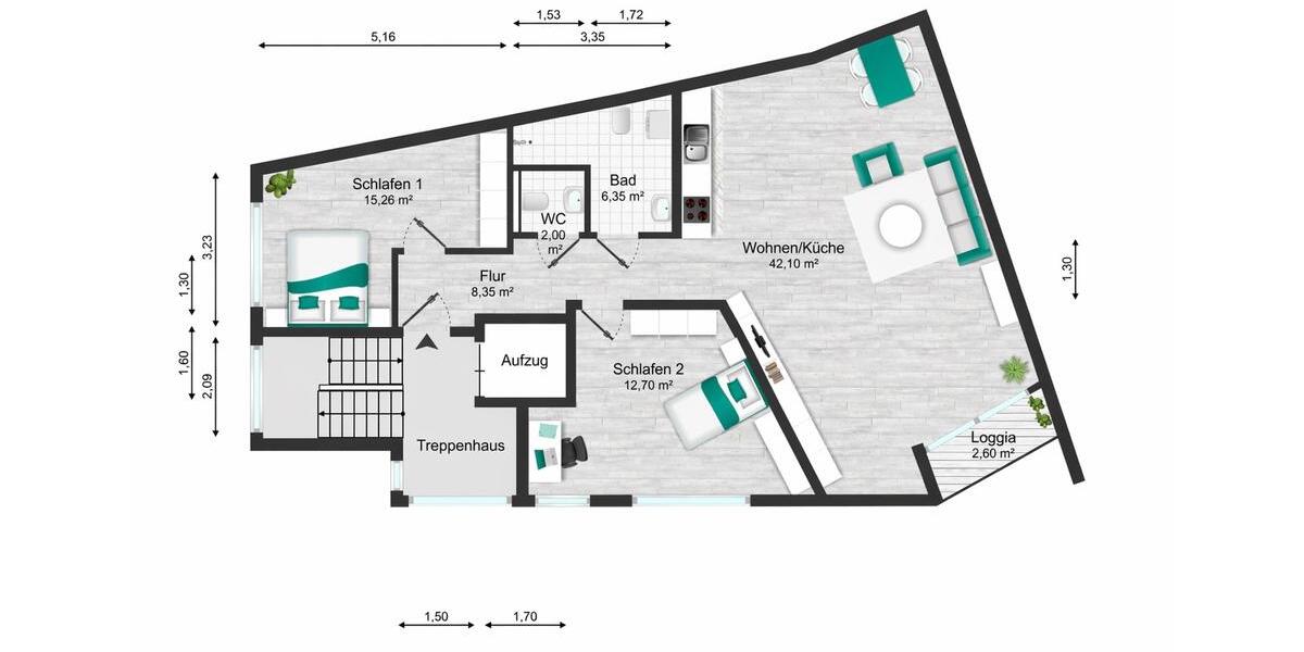 Erdgeschoßwohnung Köln Rodenkirchen - 3 Zimmer, 96 m&sup2;, 1.550&euro; | Angebot:26279252