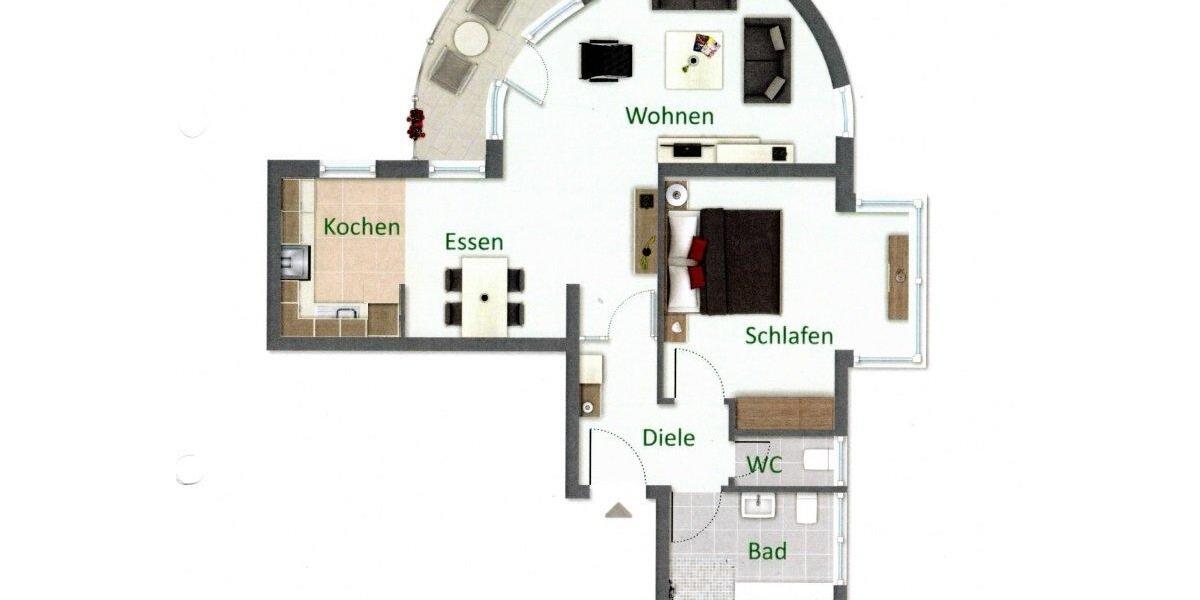 Etagenwohnung Leverkusen - 2 Zimmer, 71 m&sup2;, 1.000&euro; | Angebot:26399102