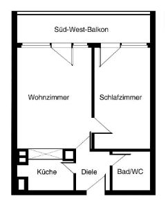 Wohnung mit Charakter 2 Zimmer Wohnung im 70er Jahre Look mit Balkon in Muffendorf