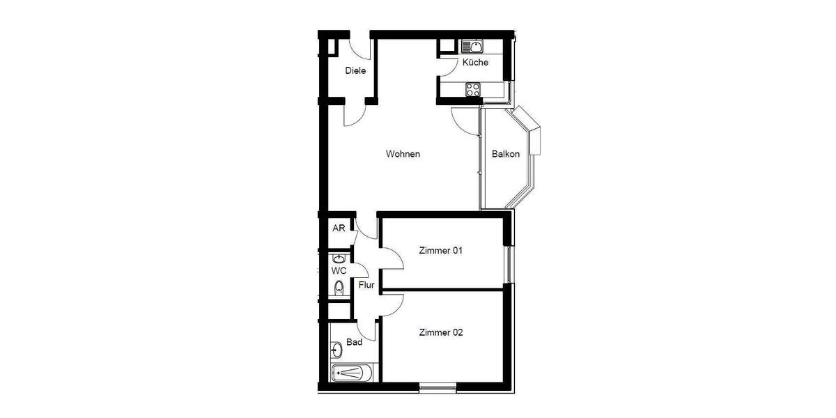 Renovierte 3-Zimmer-Wohnung mit neuem Boden, neuen Wänden, Balkon, Wannenbad, Gäste-WC, Aufzug 3 zimmer