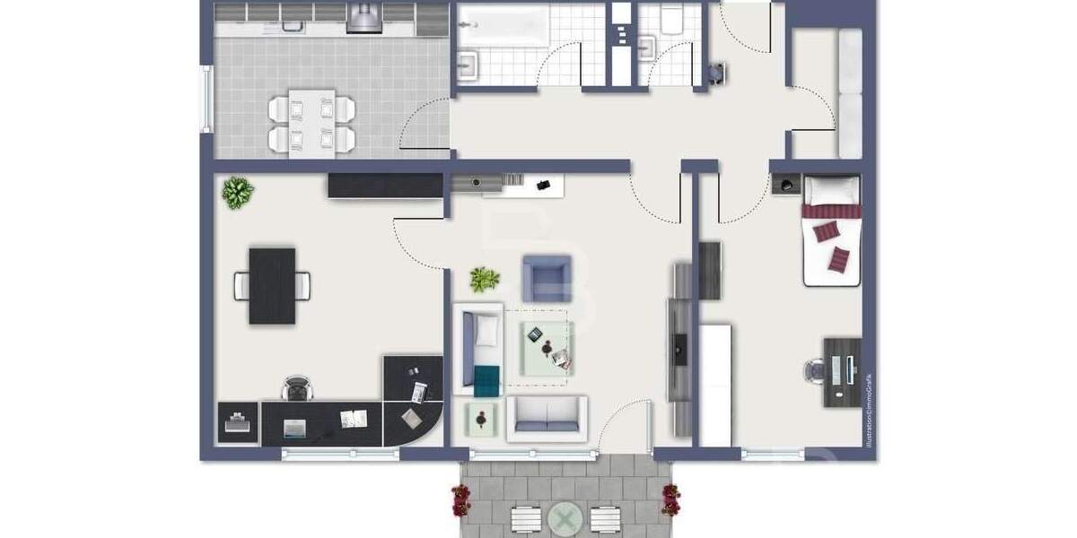 Etagenwohnung Köln Zündorf - 3 Zimmer, 69 m&sup2;, 184.000&euro; | Angebot:25776346