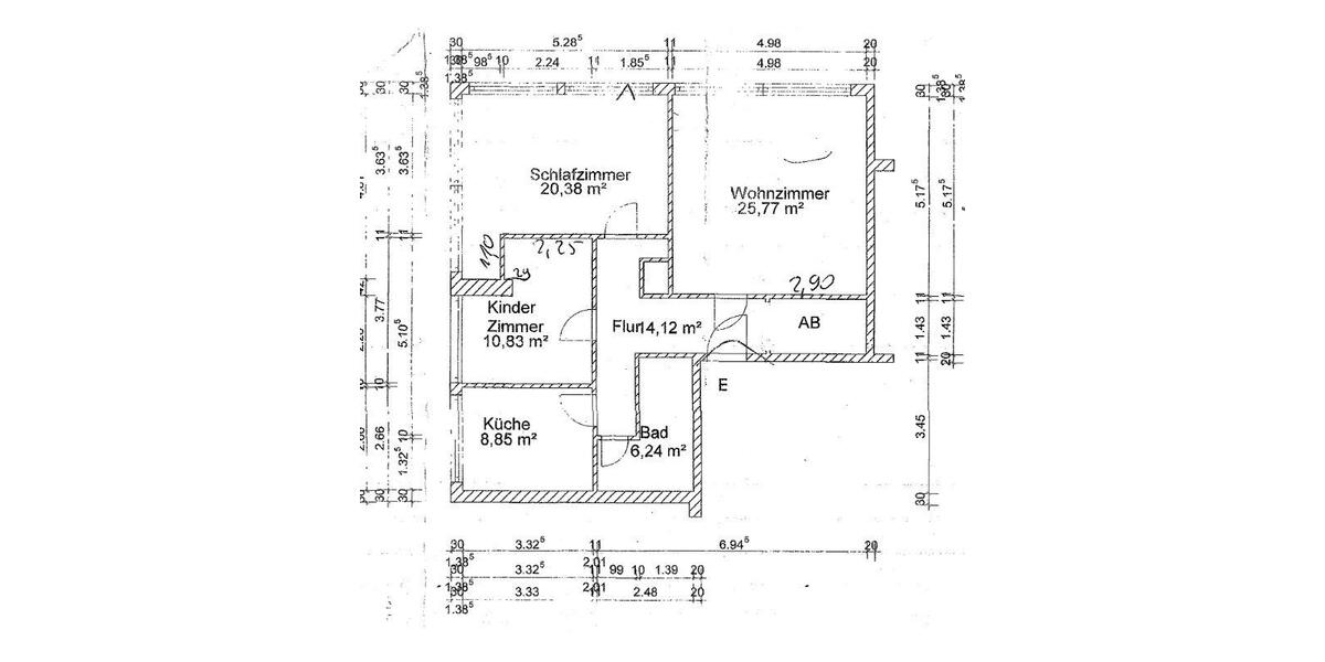 Etagenwohnung Köln Nippes - 3.5 Zimmer, 87 m&sup2;, 375.000&euro; | Angebot:26237092