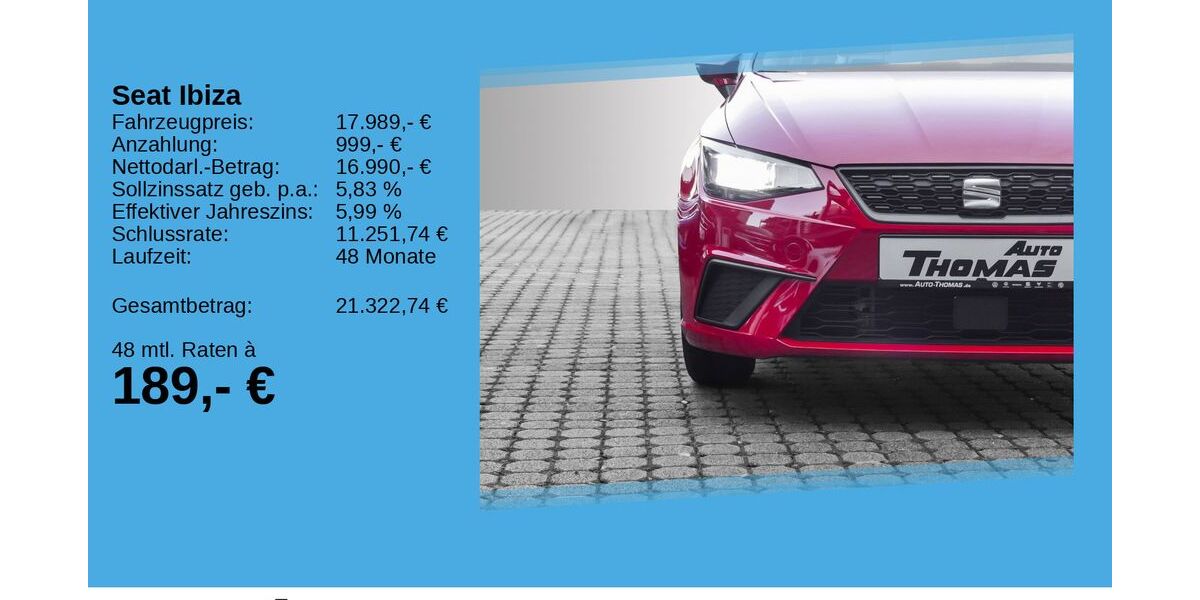 Seat Ibiza 20.410 km 17.489 &euro; Bonn 53227