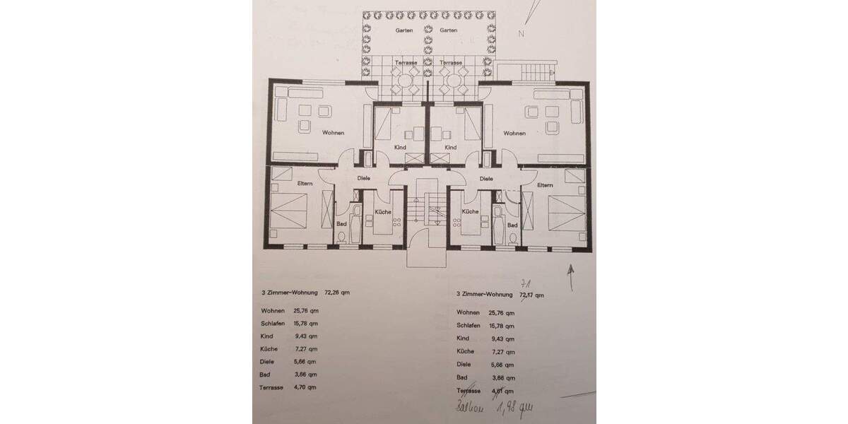 Etagenwohnung Bonn Endenich - 3 Zimmer, 71 m&sup2;, 272.000&euro; | Angebot:25836643