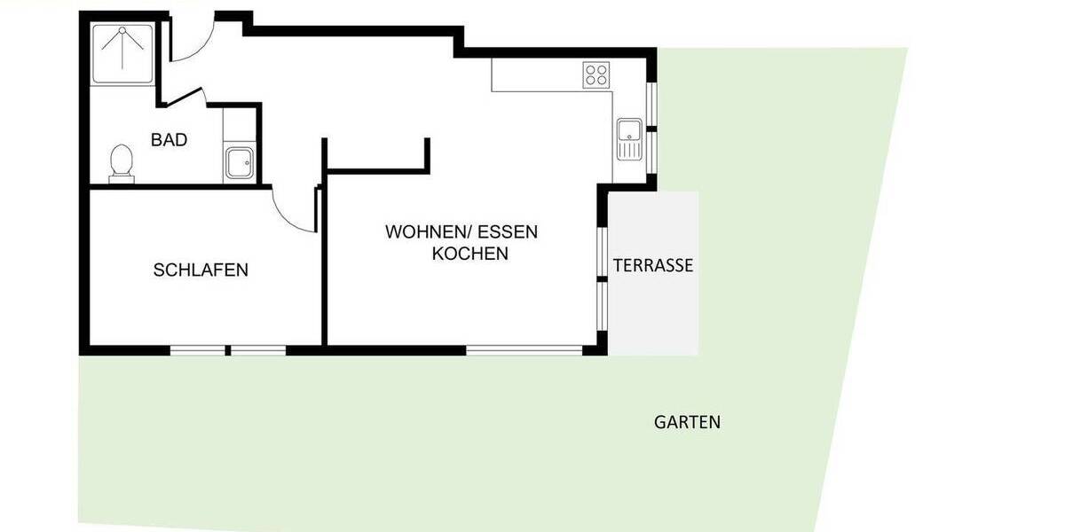 Etagenwohnung Bergisch Gladbach Schildgen - 2 Zimmer, 59 m&sup2;, 995&euro; | Angebot:26228721