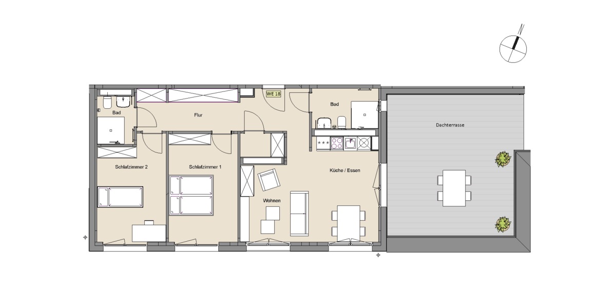 Etagenwohnung Leverkusen Alkenrath - 3 Zimmer, 100 m&sup2;, 1.492&euro; | Angebot:26777278