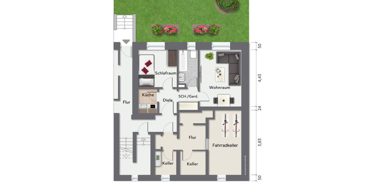 Etagenwohnung Köln Sülz - 1 Zimmer, 35 m&sup2;, 865&euro; | Angebot:26228702