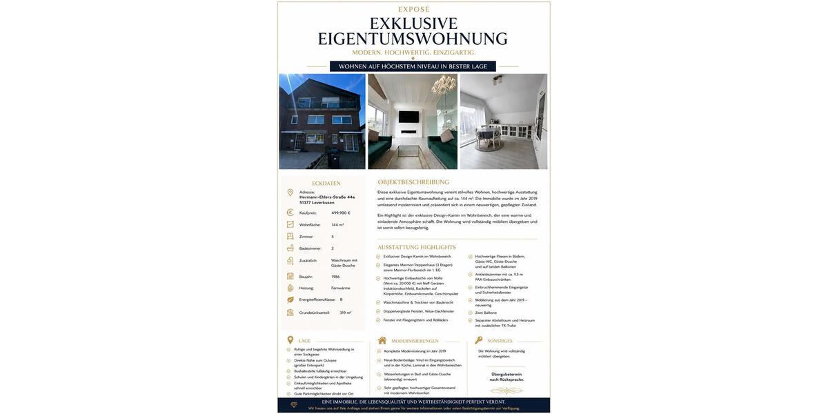 Reihenhaus Leverkusen Alkenrath - 5 Zimmer, 144 m&sup2;, 499.000&euro; | Angebot:26889256