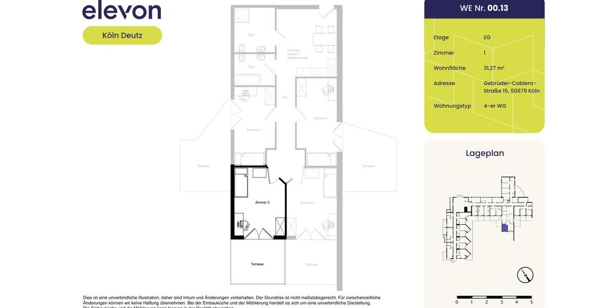Möbliertes Zimmer in Frauen-WG in zentraler Lage für Studenten und Azubis 1 zimmer
