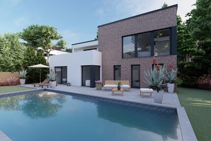 Architektenvilla am Waldrand - Bauhausbungalow mit Dachterrasse, Doppelgarage und exklusiver Privatsphäre - Haus Bensberg Bensberg | Angebot:27338480
