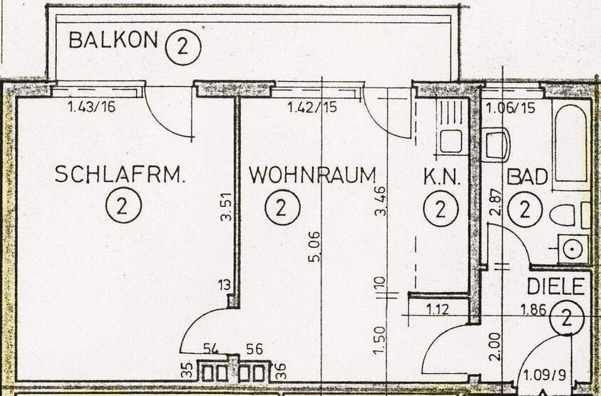 Südbalkon | Fensterbad | Gute Anbindung 2 zimmer