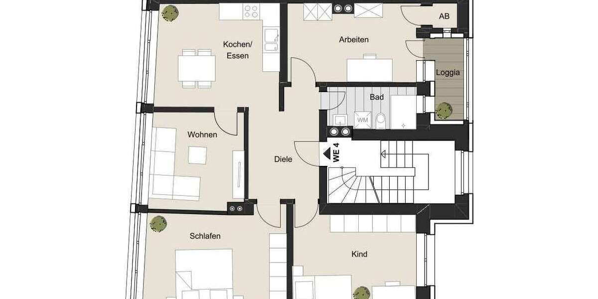 Etagenwohnung Köln Innenstadt - 5 Zimmer, 87 m&sup2;, 579.000&euro; | Angebot:26944082