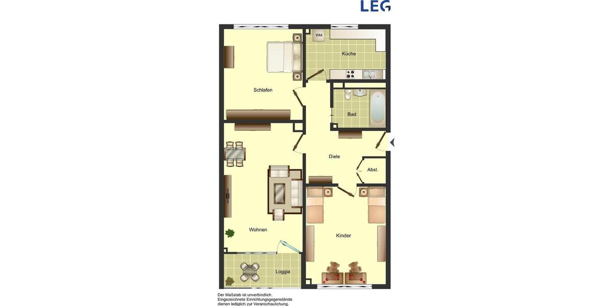 Erdgeschoßwohnung Monheim am Rhein - 3 Zimmer, 75 m&sup2;, 859&euro; | Angebot:25377605