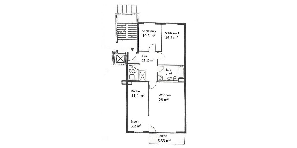 Eigentumswohnung 3,5 Zimmer 96,43m2 Balkon Aufzug 2 Parkplätze 3.5 zimmer