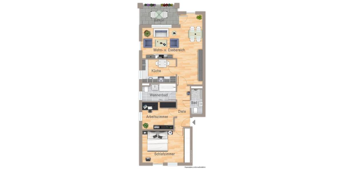 Renovierte 3-Zimmer-Wohnung mit Einbauküche in ruhiger und grüner Lage 3 zimmer