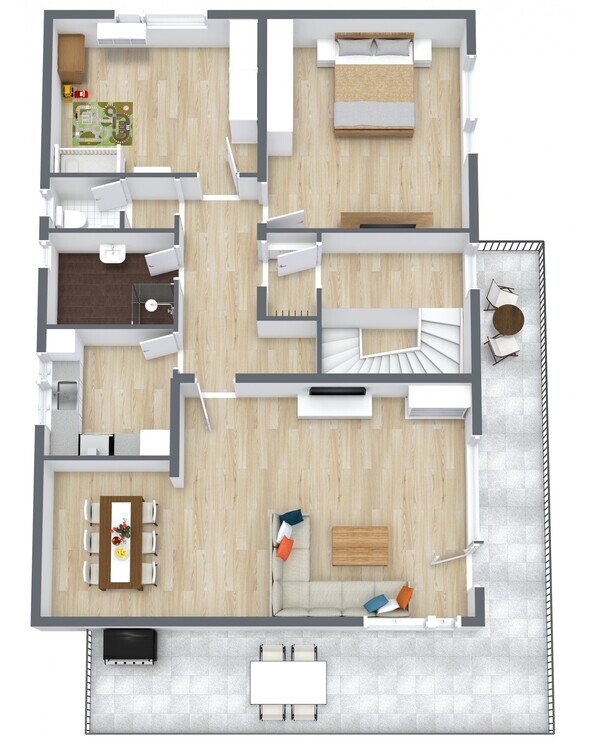Frisch renovierte Wohnung am Ortsrand mit Fernblick 3 zimmer