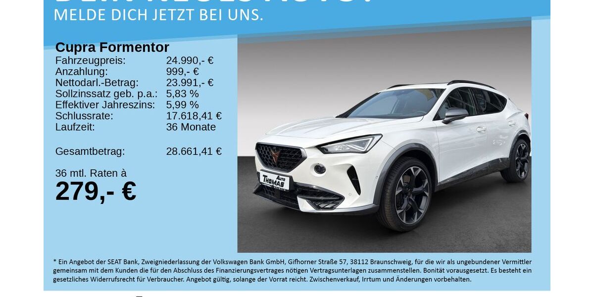 Cupra Formentor 78.350 km 24.990 &euro; Bonn 53227