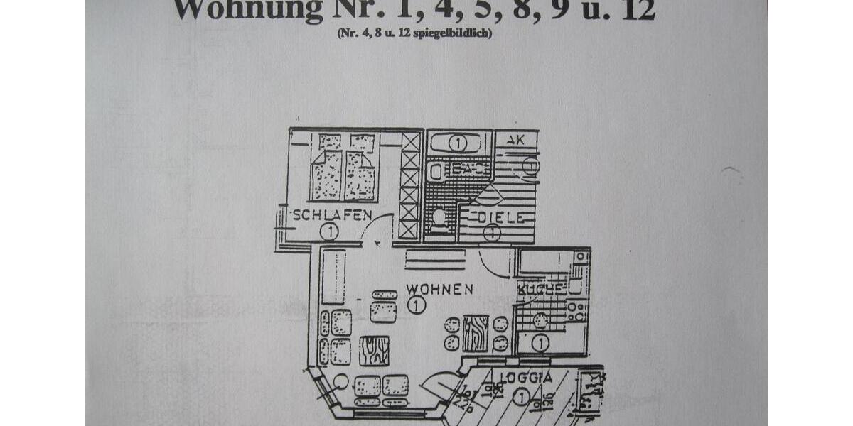 Etagenwohnung Bergisch Gladbach Gronau - 2 Zimmer, 54 m&sup2;, 580&euro; | Angebot:25307111