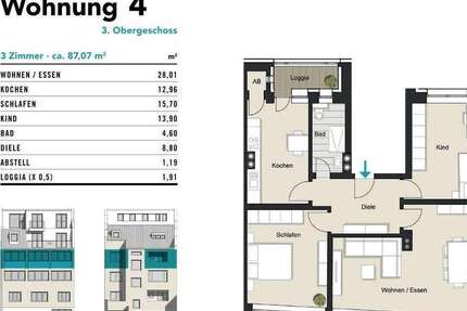 Wohnung zum Kaufen in Köln 579.000 € 87.07 m² 3 zimmer