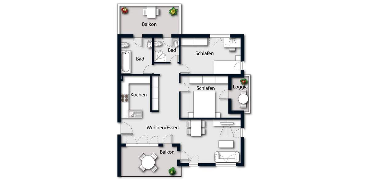 PROVISIONSFREI: Moderne 3-Zimmer-Wohnung mit Balkonidylle, Loggia und Tiefgarage in Hürth-Hermülheim 3 zimmer