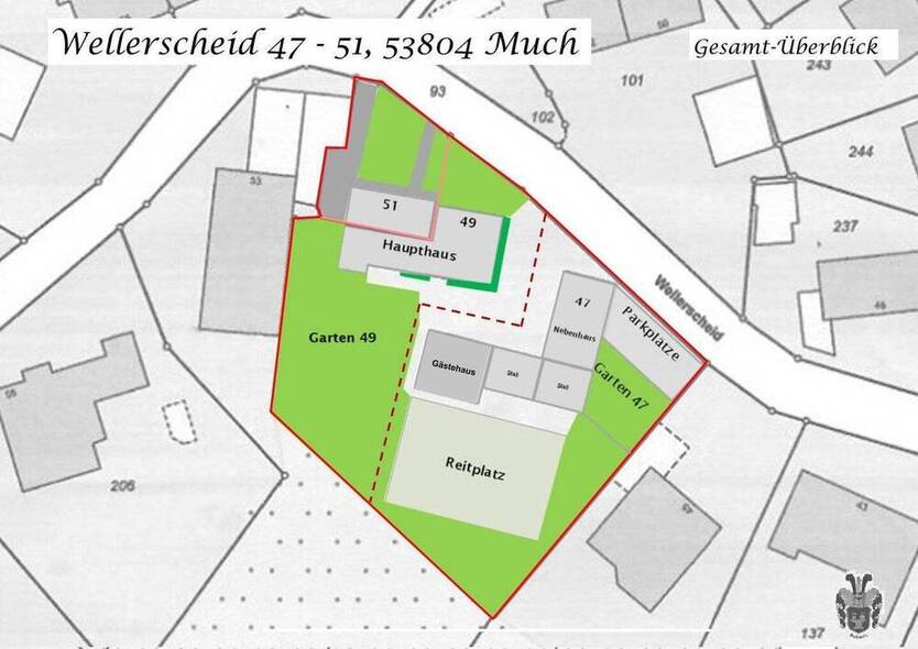 Romantisches Hofanwesen mit 4 Wohnhäuser, Reitplatz und Stall