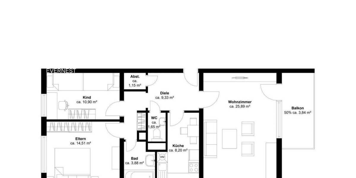 Etagenwohnung Leverkusen Lützenkirchen - 3 Zimmer, 76 m&sup2;, 130.000&euro; | Angebot:25628961