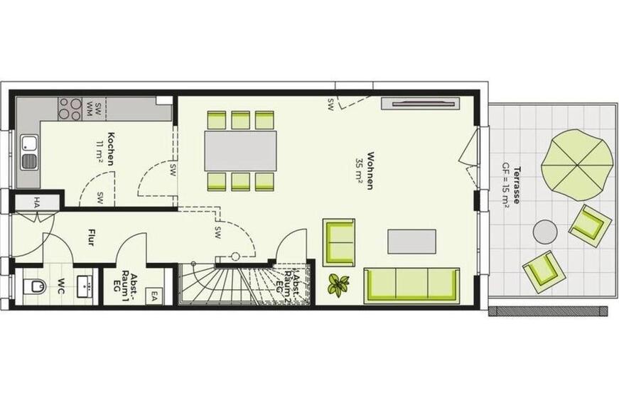 Modernes Eckhaus in Köln teilmöbliert zimmer