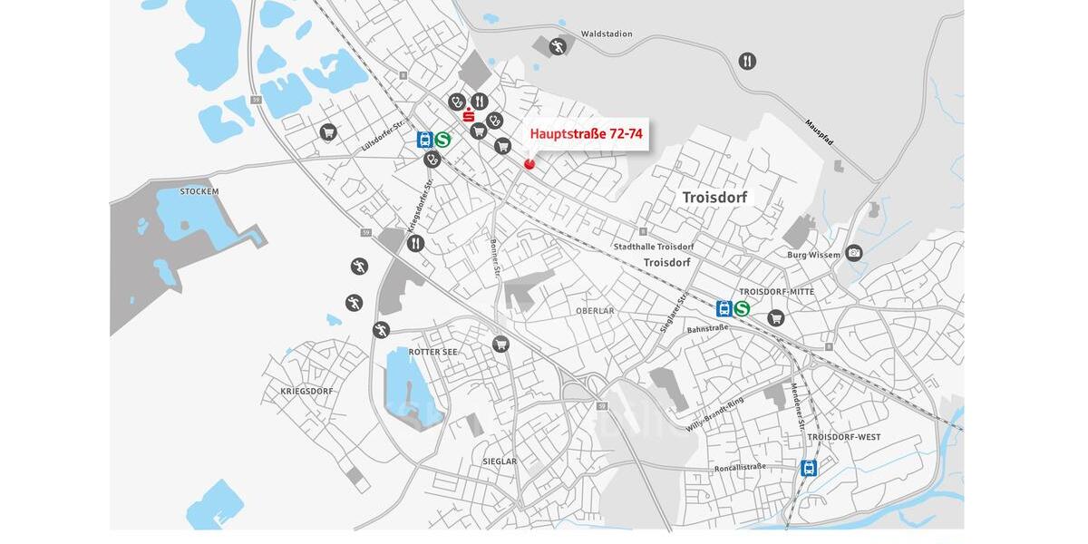 Etagenwohnung Troisdorf Altenrath - 3 Zimmer, 86 m&sup2;, 1.350&euro; | Angebot:25084524