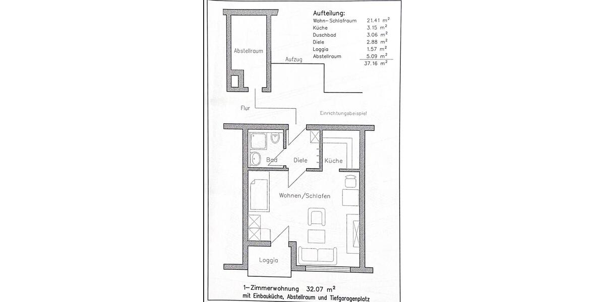 Etagenwohnung Köln Porz - 1 Zimmer, 32 m&sup2;, 109.000&euro; | Angebot:26266042