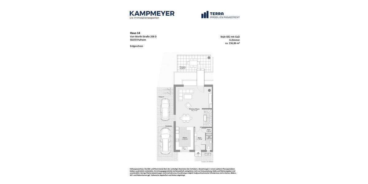 Doppelhaushälfte Pulheim - 6 Zimmer, 237 m&sup2;, 3.140&euro; | Angebot:25960461